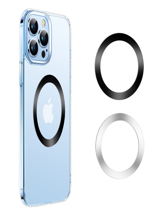 Miracase Magnetic Adapter Ring, Universal Magnet Sticker Compatible with Magsafe Accessories Wireless Charging for iPhone 14/13/12 Series, Magnetic Car Mount Adapter Metal Rings, 2 Pack - Image 1