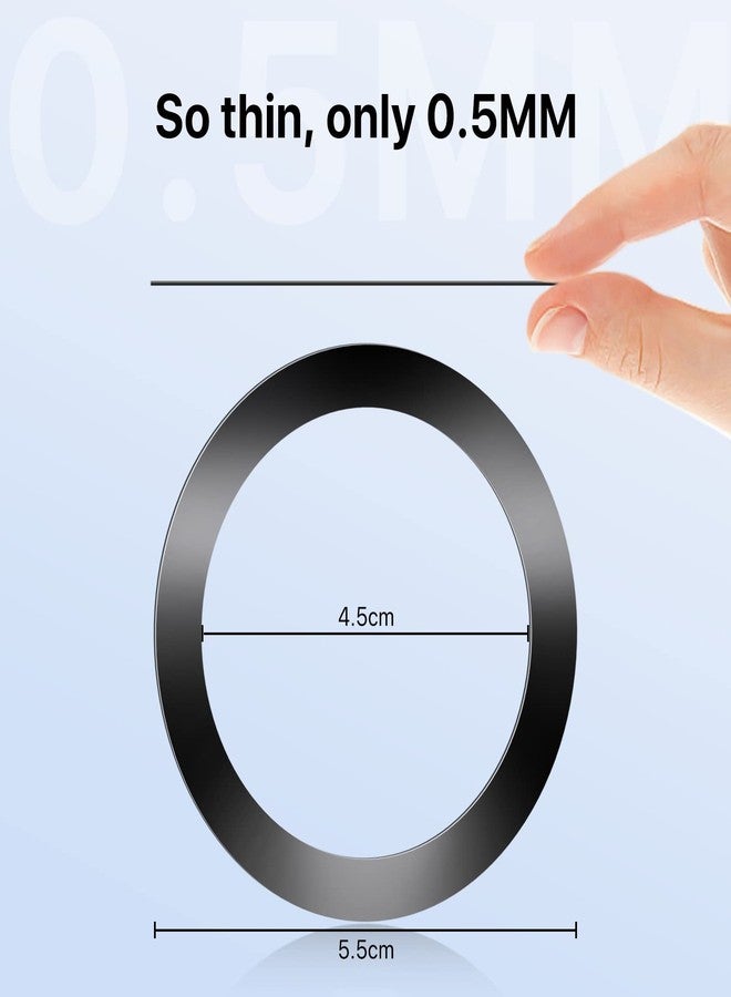Miracase Magnetic Adapter Ring, Universal Magnet Sticker Compatible with Magsafe Accessories Wireless Charging for iPhone 14/13/12 Series, Magnetic Car Mount Adapter Metal Rings, 2 Pack - Image 2