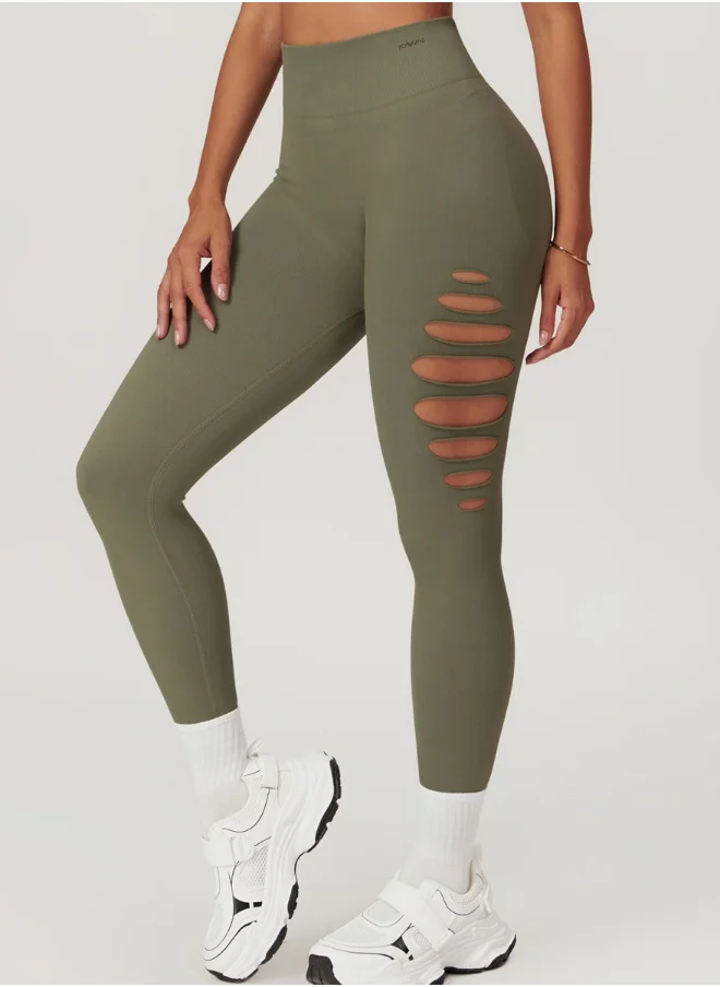 KAWN.YOGA Womens High Waist Contour Seamless Workout sport Leggings Yoga Pants Tummy Control Running Pants