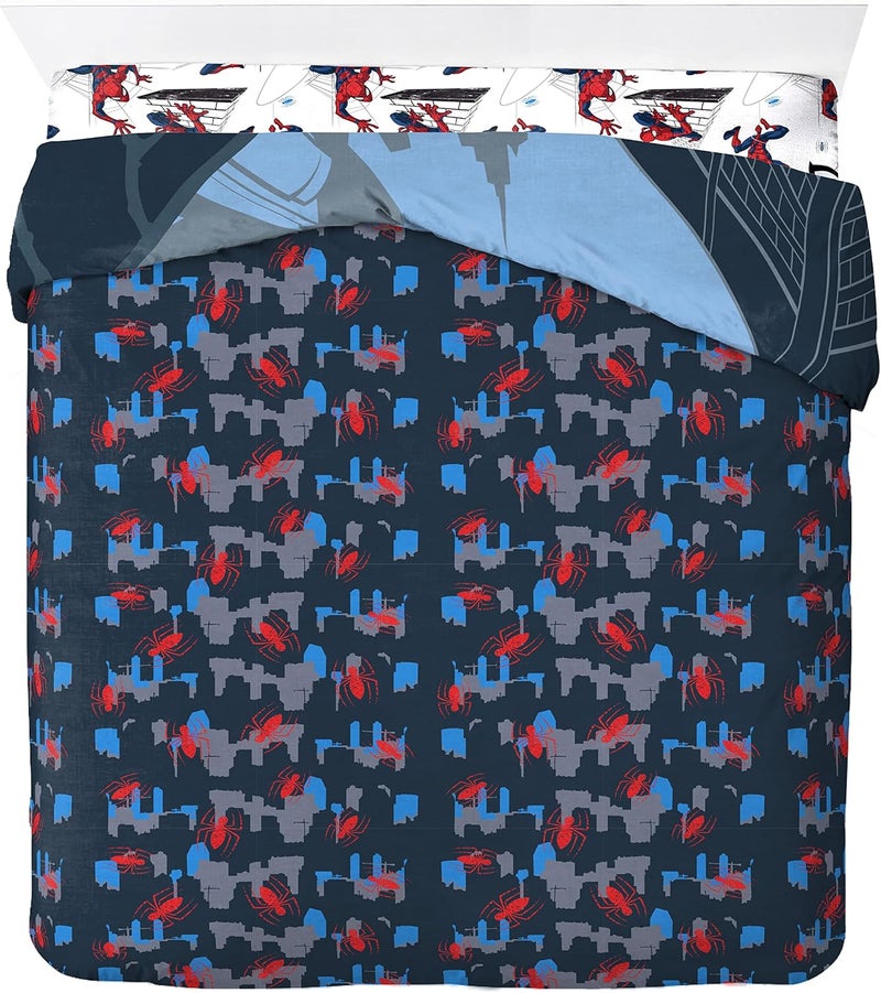 Jay Franco Marvel Spiderman City Streets Double Bed Size with Duvet Cover 200 x 200 cm + 2 Pillowcases 50 x 70 cm, 100% Cotton - Image 3