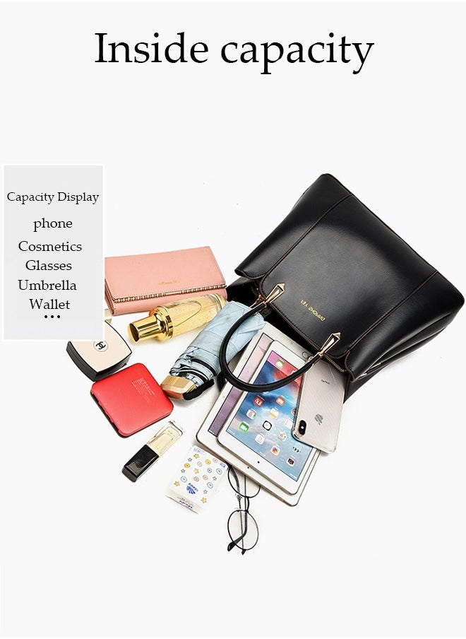 DUNISO Women's Vintage Tote Bag Handbags with Large Capacity Faux Leather Shoulder Bag Ladies Fashion Designer Satchel Crossbody Bag with Detachable Strap for Ladies  - Image 2