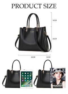 DUNISO Women's Vintage Tote Bag Handbags with Large Capacity Faux Leather Shoulder Bag Ladies Fashion Designer Satchel Crossbody Bag with Detachable Strap for Ladies  - Image 3