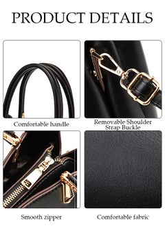 DUNISO Women's Vintage Tote Bag Handbags with Large Capacity Faux Leather Shoulder Bag Ladies Fashion Designer Satchel Crossbody Bag with Detachable Strap for Ladies  - Image 4