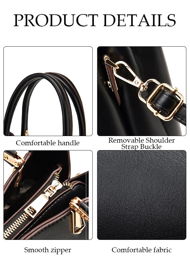 DUNISO Women's Vintage Tote Bag Handbags with Large Capacity Faux Leather Shoulder Bag Ladies Fashion Designer Satchel Crossbody Bag with Detachable Strap for Ladies  - Image 4