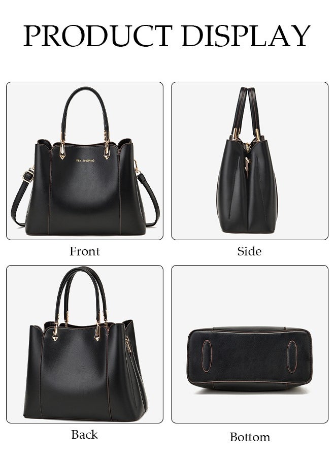 DUNISO Women's Vintage Tote Bag Handbags with Large Capacity Faux Leather Shoulder Bag Ladies Fashion Designer Satchel Crossbody Bag with Detachable Strap for Ladies  - Image 5