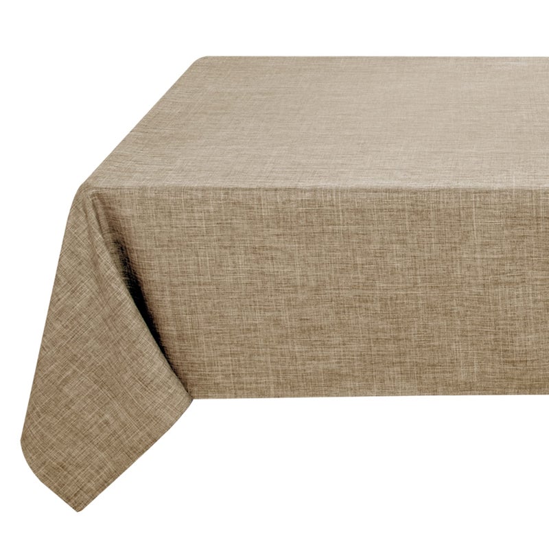 Fitable Faux Linen Tablecloth Square Wrinkle Resistant Fabric Neutral Table Cloth Indoor Outdoor Table Cover for Kitchen Dining Birthday Party Farmhouse Khaki 54 x 54 Inch