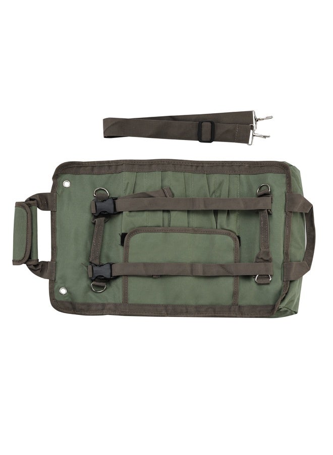LAWAZIM Tools Bag - 34x12x12cm - Large Capacity Roll Up Tool Organizer with 4 Zippered Compartments, Pockets, and Shoulder Strap - for Mechanics, Electricians, Carpenters, and Home Repair Tool Storage - Image 5