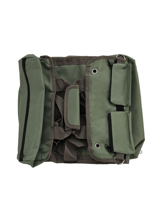 LAWAZIM Tools Bag - 34x12x12cm - Large Capacity Roll Up Tool Organizer with 4 Zippered Compartments, Pockets, and Shoulder Strap - for Mechanics, Electricians, Carpenters, and Home Repair Tool Storage - Image 2