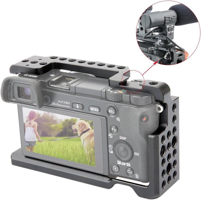 NICEYRIG Cage Kit for Sony Alpha A6300 /A6400/ A6100/A6000, with Wooden Handgrip - 109 - Image 3