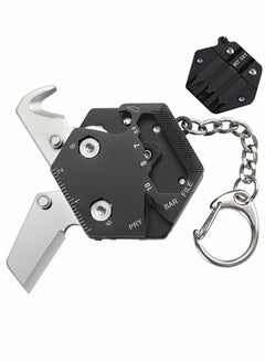 Excefore Creativity Multifunction Keychain Knife - Hexagon Convenient Folding Knife Outdoor Escape Mini Tools 420 Stainless Steel Removable Pocket Knives & Folding Knives Black  - Image 1