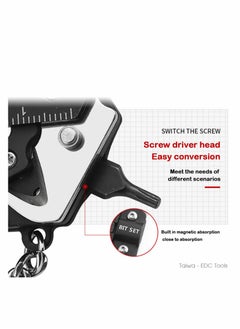 Excefore Creativity Multifunction Keychain Knife - Hexagon Convenient Folding Knife Outdoor Escape Mini Tools 420 Stainless Steel Removable Pocket Knives & Folding Knives Black  - Image 2