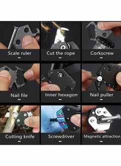 Excefore Creativity Multifunction Keychain Knife - Hexagon Convenient Folding Knife Outdoor Escape Mini Tools 420 Stainless Steel Removable Pocket Knives & Folding Knives Black  - Image 4