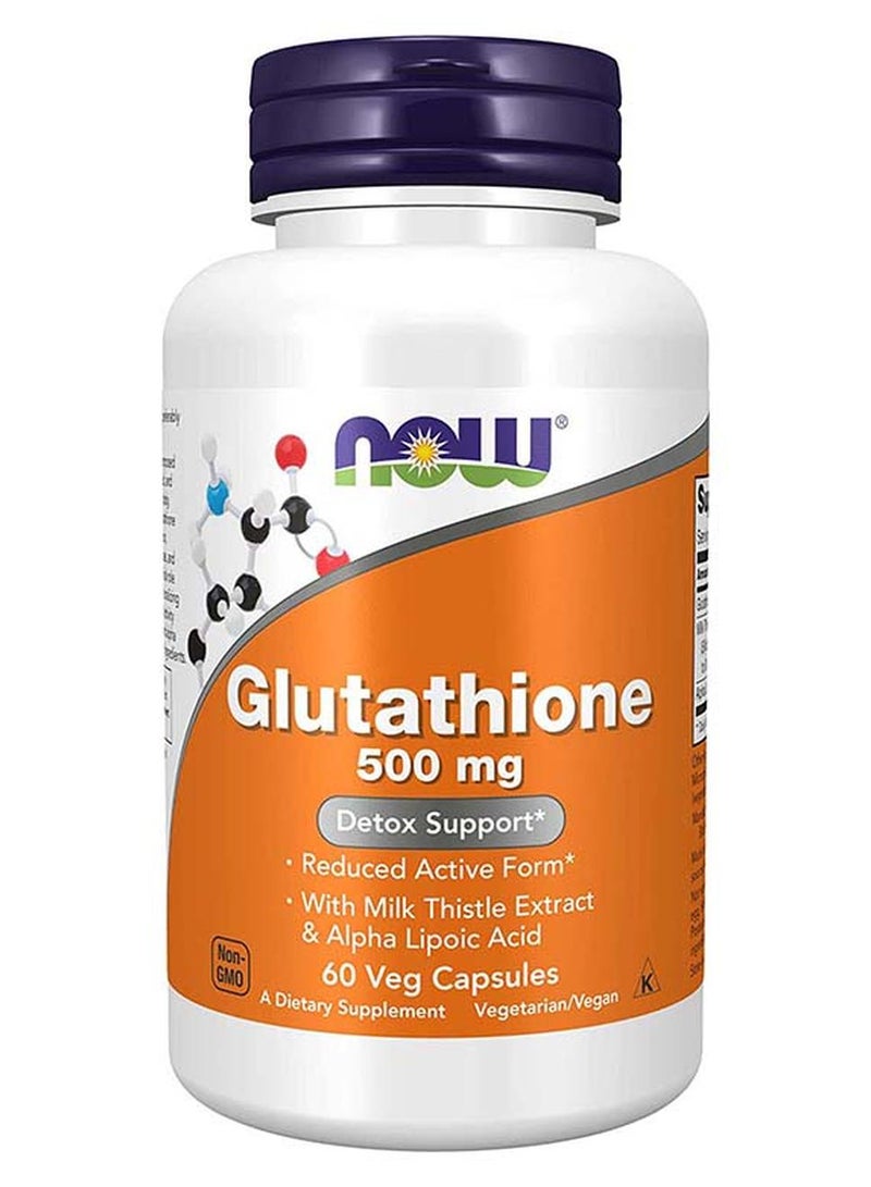 Now Foods Glutathione 500 mg Free Radical Protection - 60 Capsules - Image 1