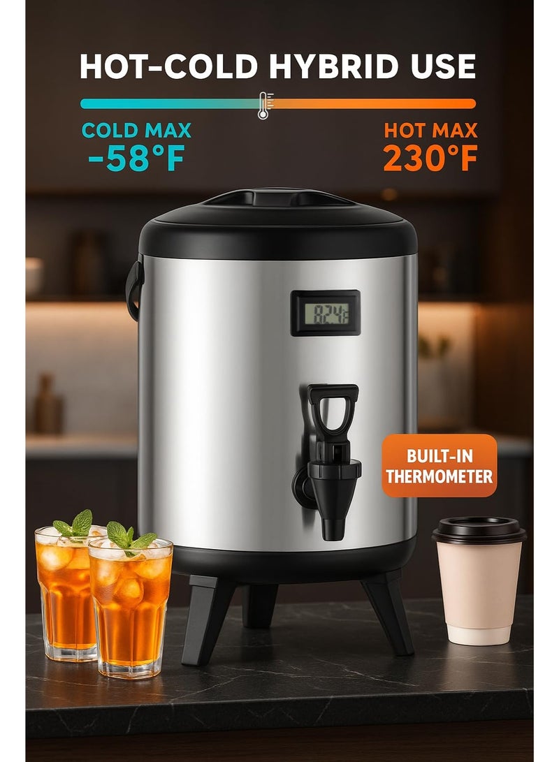 Insulated Beverage Dispenser with Sot, 8L Coffee and Drink Server, Non-electric Thermal Hot and Cold Beverage Dispenser for Juice Chocolate Tea Milk - Image 3
