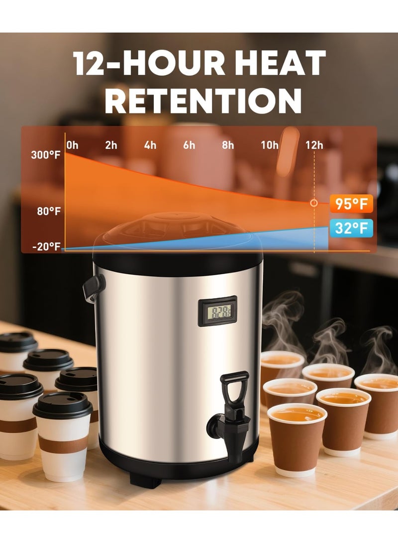 Insulated Beverage Dispenser with Sot, 8L Coffee and Drink Server, Non-electric Thermal Hot and Cold Beverage Dispenser for Juice Chocolate Tea Milk - Image 4