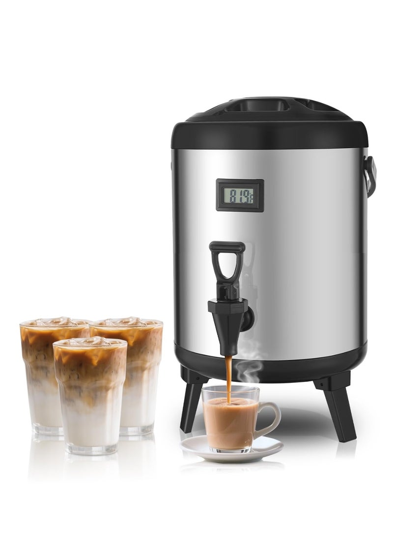 Insulated Beverage Dispenser with Sot, 8L Coffee and Drink Server, Non-electric Thermal Hot and Cold Beverage Dispenser for Juice Chocolate Tea Milk - Image 1