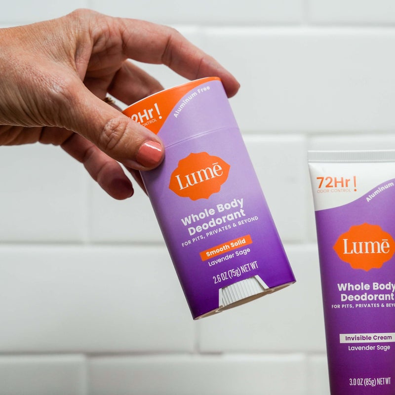 Lume Whole Body Deodorant - Smooth Solid Stick - 72 Hour Odor Control - Aluminum Free, Baking Soda Free and Skin Loving - 2.6 Ounce (Pack of 3) (Lavender Sage) - Image 4