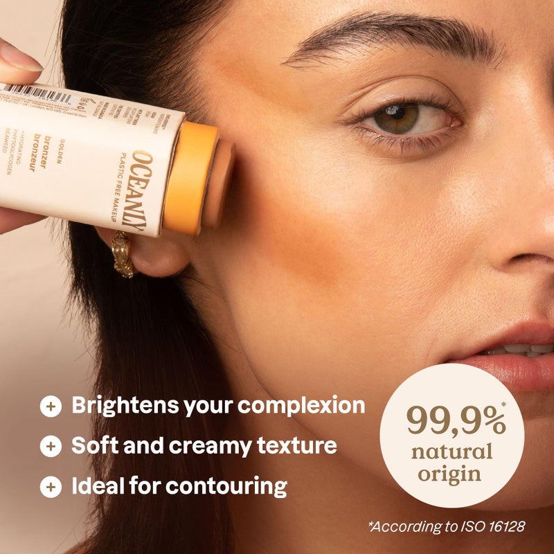 ATTITUDE Oceanly Plastic-Free Lightweight Bronzer Stick, Titanium Dioxide-Free, EWG Verified, Vegan & Cruelty-free Makeup, Golden, 0.3 Ounces - Image 2