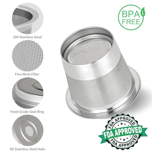 AODPWEN 2 Pack Reusable Pods for Ninja Dual Brew Coffee Maker, Stainless Steel Reusable K Pod Permanent K Cups Filters Coffee Accessories Compatible with Ninja CFP101 & Ninja PB051 Coffee Maker - Image 3