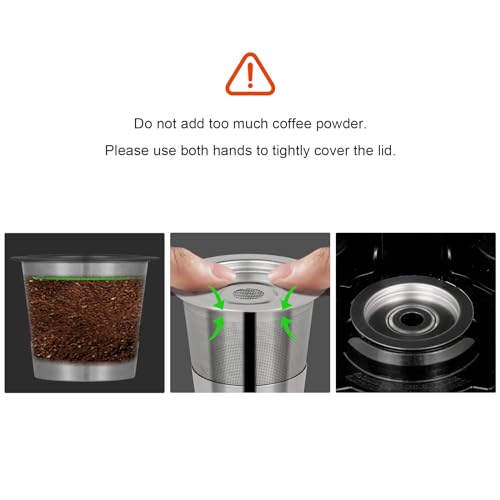 AODPWEN 2 Pack Reusable Pods for Ninja Dual Brew Coffee Maker, Stainless Steel Reusable K Pod Permanent K Cups Filters Coffee Accessories Compatible with Ninja CFP101 & Ninja PB051 Coffee Maker - Image 5