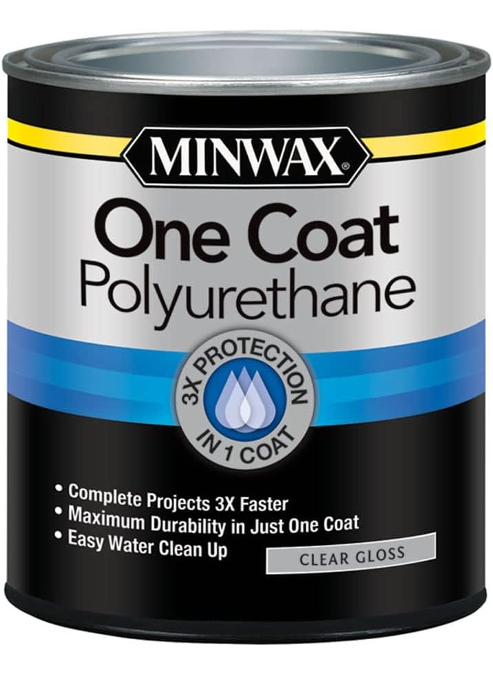 Minwax Minwax 356100000 One Coat Polyurethane Protective Wood Finish Clear Gloss Quart  - Image 1