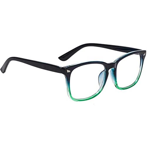Dervin Blue Light Blocking Glasses Gaming Filter Transparent Square Eyeglasses for Eye Protection Men Women, Computer/Tablet/Laptop/Mobile/TV, Anti-blue & Anti eyestrain (Blue Green) - Image 1