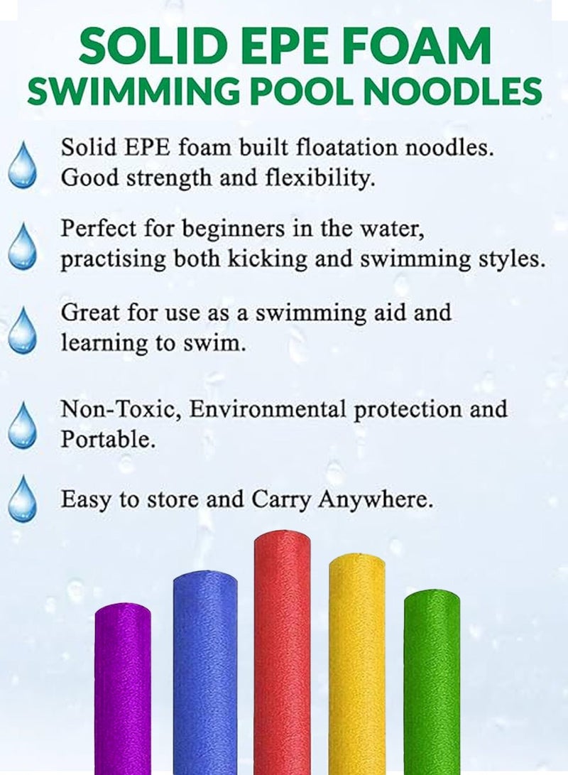 QUTOOB Pool Noodle - Highly Buoyant and Flexible Solid EVA Foam, Skin-Friendly, Odorless and Non-Toxic, Safe for Kids, Adults - Pack of 1 Pool Float Stick Of RedColor - Image 3