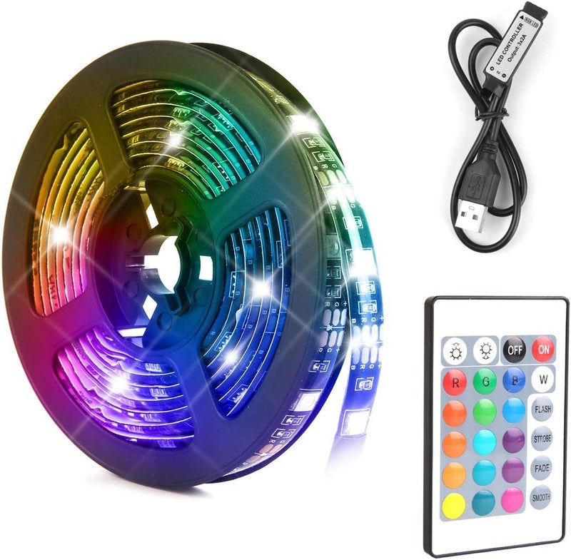 Baytion LED Light Strip, 16 Color Changing Waterproof Strip Lights with Remote Control, for TV/Bedroom/Home Decoration/Party/Bar and Outdoor, 5050 RGB (3M) - Image 1