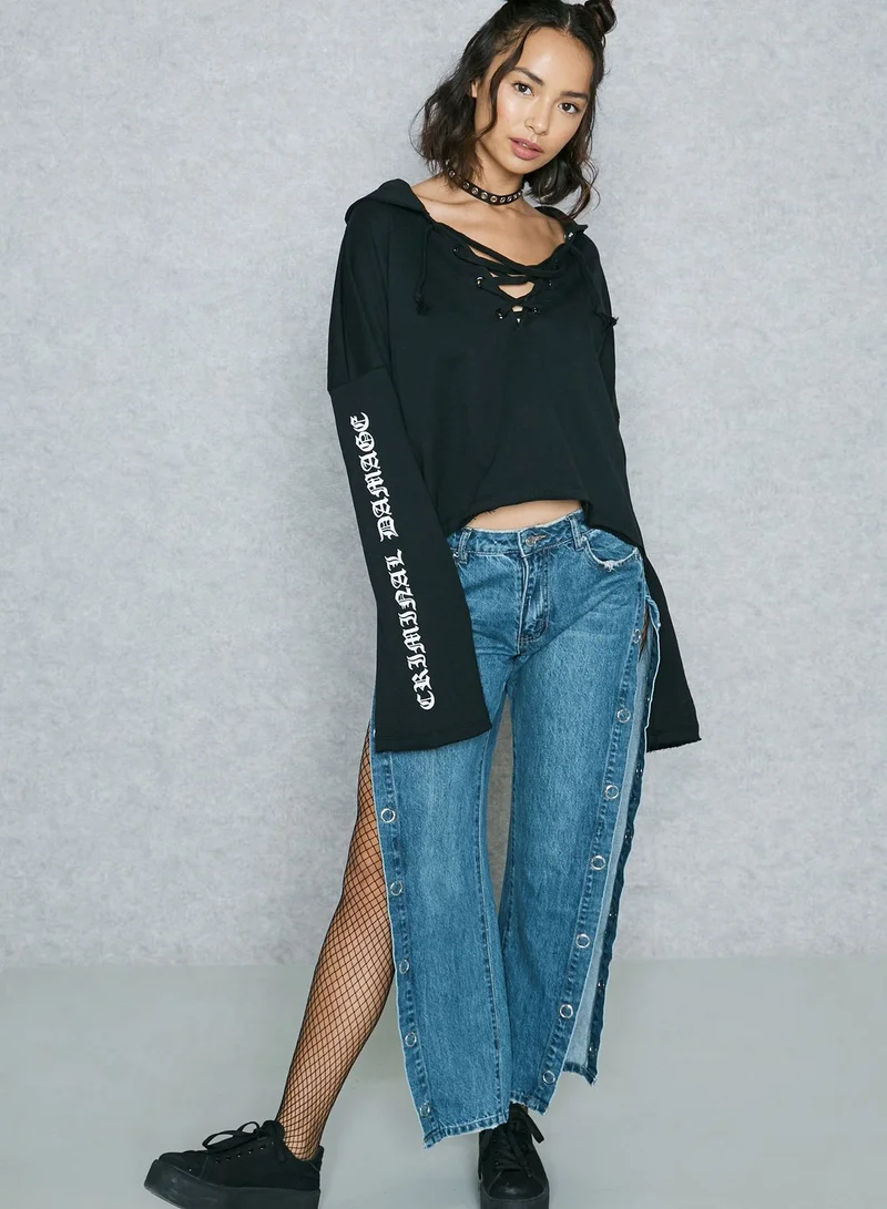 CRIMINAL DAMAGE Lace Up Hoodie