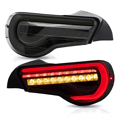 VLAND Tail lights Assembly Fit for Toyota 86 20122020 Subaru BRZ 20132020 Scion FRS 20132016 Rear Lamps with DRL Tinted Back light wSequential Turn Signal Smoke