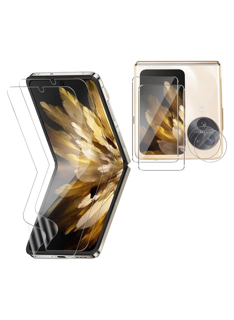 Compatible with OPPO Find N3 Flip Screen Protector  Flexible TPU Full Coverage Soft Film Clear Scratch Resistant Tempered Glass Film on The Back and Camera Protector Lens - Image 1