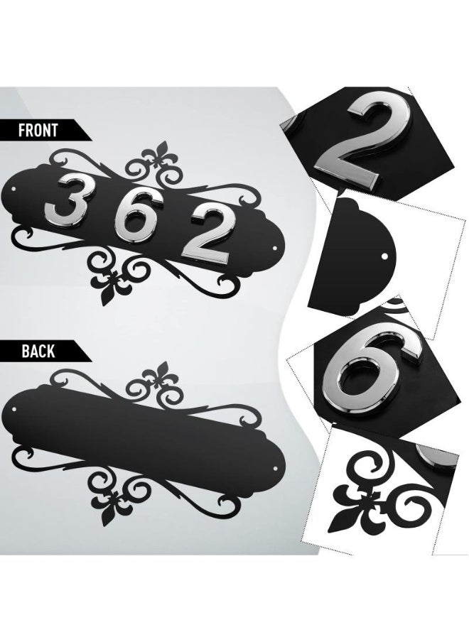Generic House Numbers For Outside Metal Home Address Number Sign House Address Plaques Metal Address Sign Mailbox Number Personalized Address Signs For House Home Hotel Office Garden Decorative Wall Plaque  - Image 3