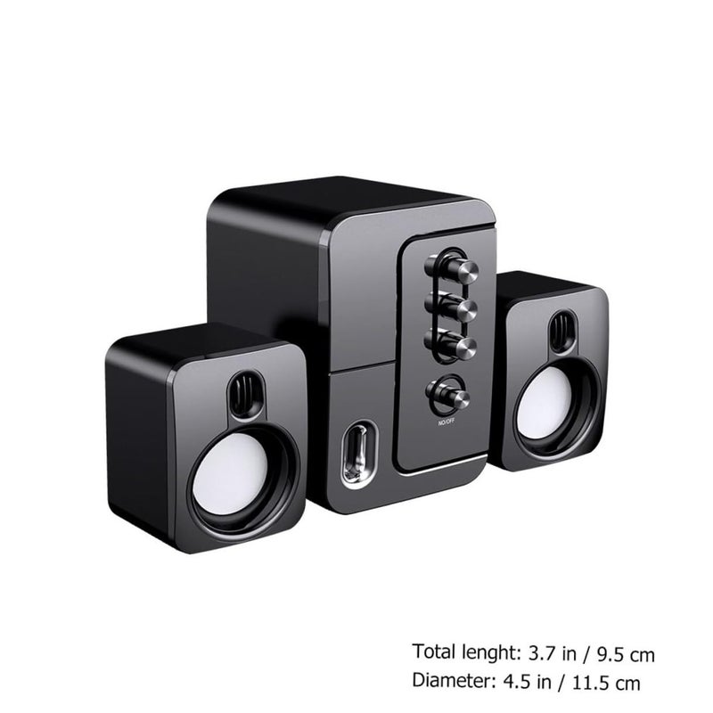 Compact Black USB Computer Speakers with 3D Surround Sound and Deep Bass for Laptop Desktop Home Office - Image 3
