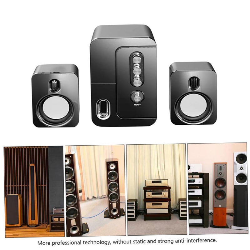 Compact Black USB Computer Speakers with 3D Surround Sound and Deep Bass for Laptop Desktop Home Office - Image 5