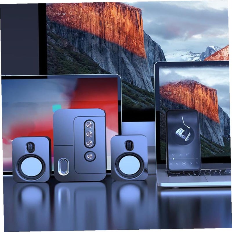 Compact Black USB Computer Speakers with 3D Surround Sound and Deep Bass for Laptop Desktop Home Office - Image 4