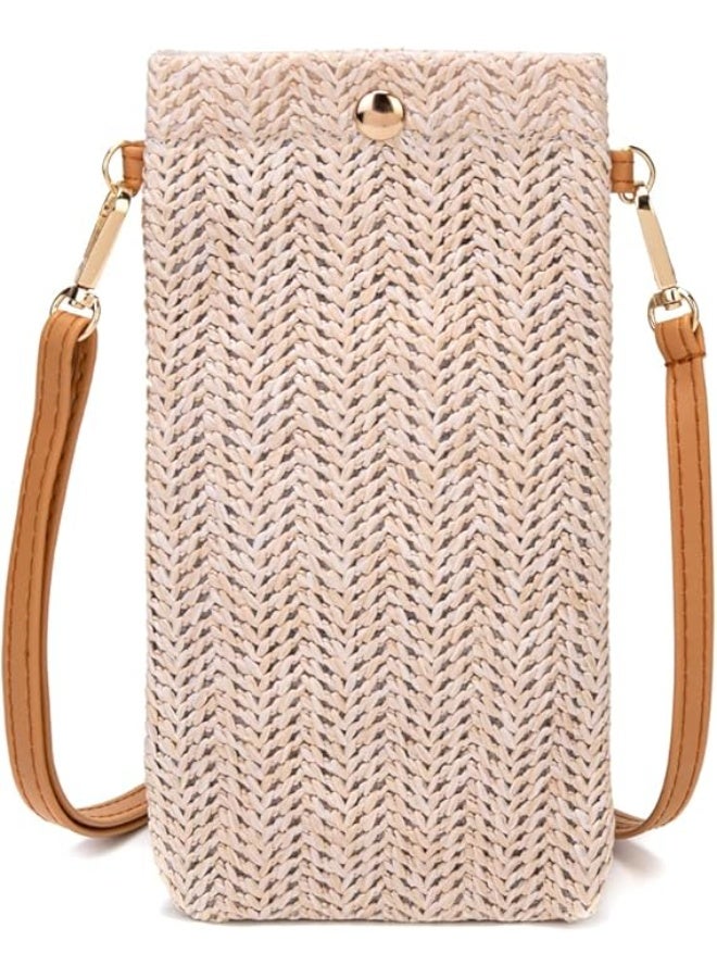 Small Crossbody Straw purse Lightweight Summer Beach Phone Bag for Women - Image 1