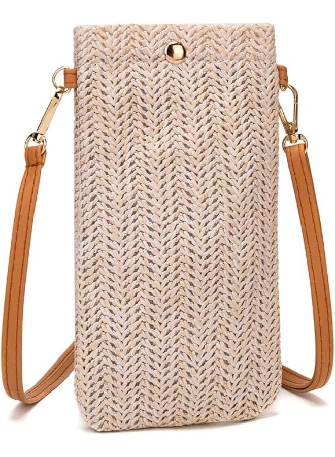 Small Crossbody Straw purse Lightweight Summer Beach Phone Bag for Women - Image 5