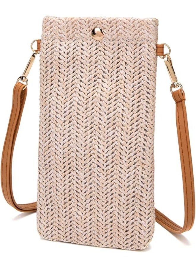 Small Crossbody Straw purse Lightweight Summer Beach Phone Bag for Women - Image 4