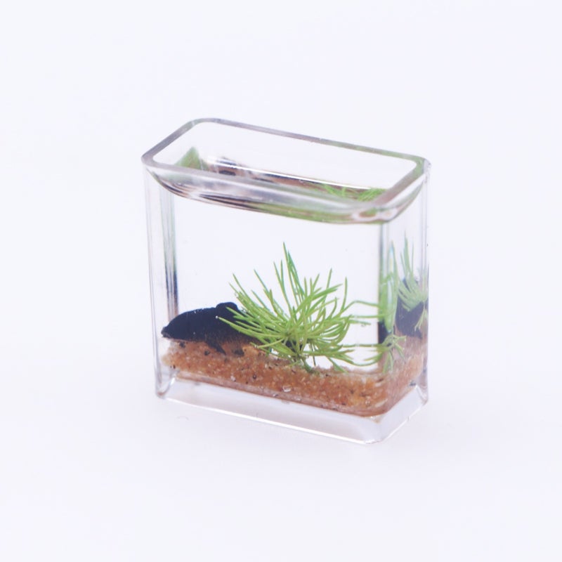 Miniature Dollhouse Fish Tank Model Black
