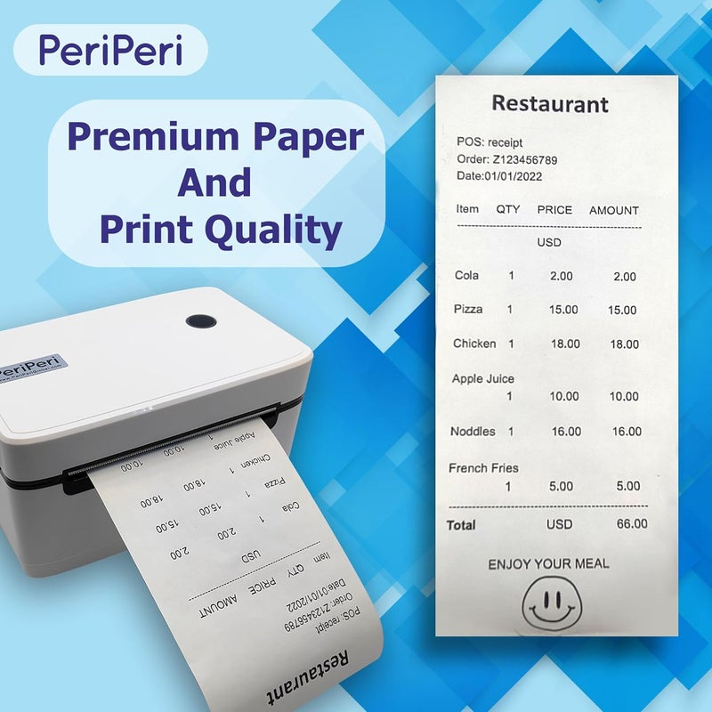 PeriPeri 4 Inch Thermal Paper Rolls For All 4 Inch Printer Machines. 110mm(Width) x 20meter(Length). Pack Of 3 Rolls - Image 5