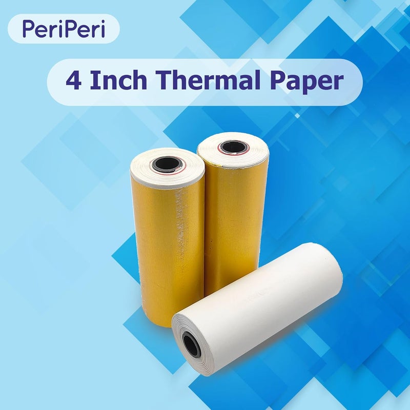 PeriPeri 4 Inch Thermal Paper Rolls For All 4 Inch Printer Machines. 110mm(Width) x 20meter(Length). Pack Of 3 Rolls - Image 2