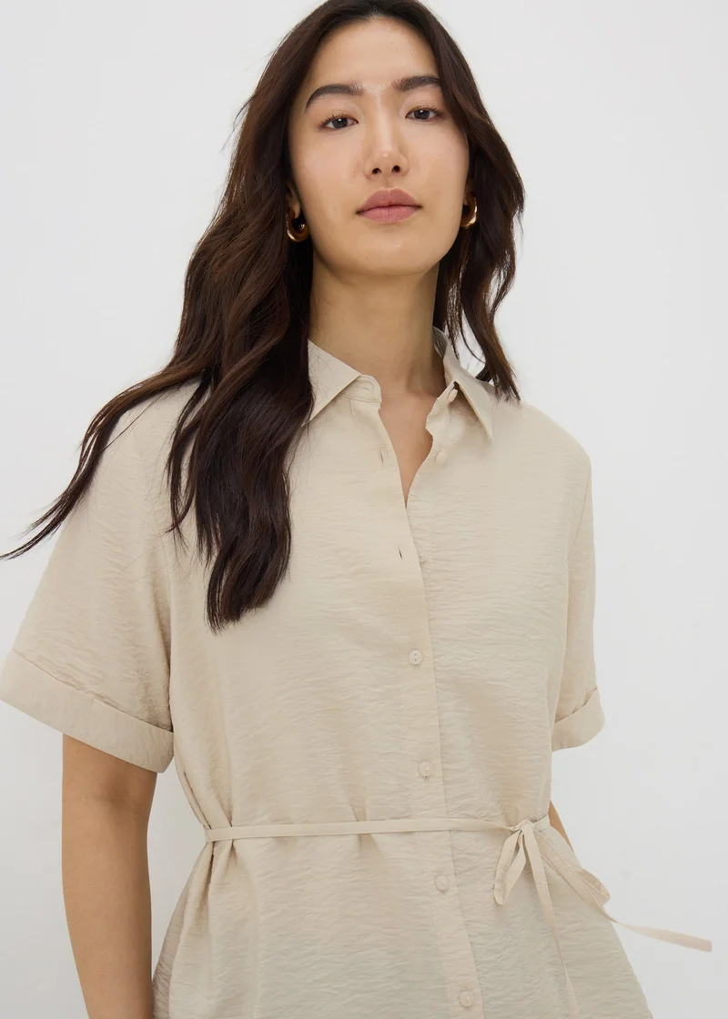 Matalan Stone Tie Waist Longline Shirt