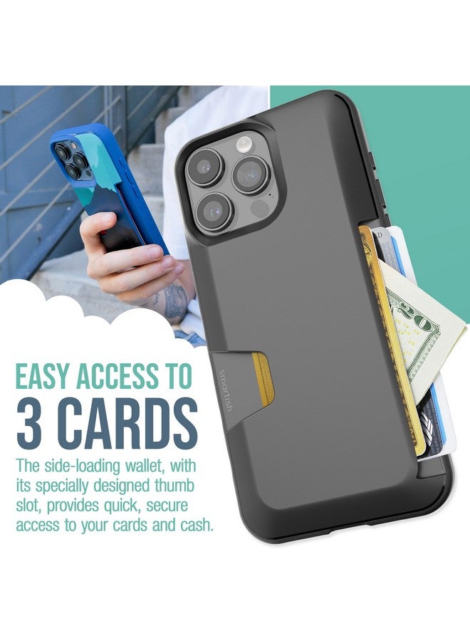 Smartish Smartish iPhone 15 Pro Max Wallet Case - Wallet Slayer Vol. 1 [Slim + Protective] Credit Card Holder - Drop Tested Hidden Card Slot Cover Compatible with Apple iPhone 15 Pro Max - Black Tie Affair  - Image 2