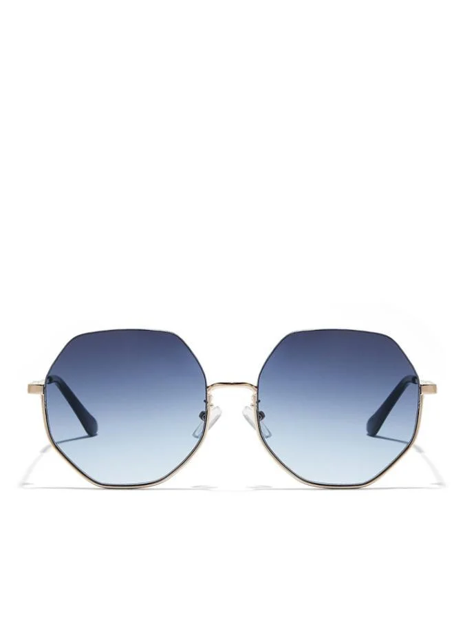 Blackout HEXA Women Rose Gold Sunglasses - Frame Material: Metal - Frame Color: Rose Gold-Lens Color: Blue - Full Rim