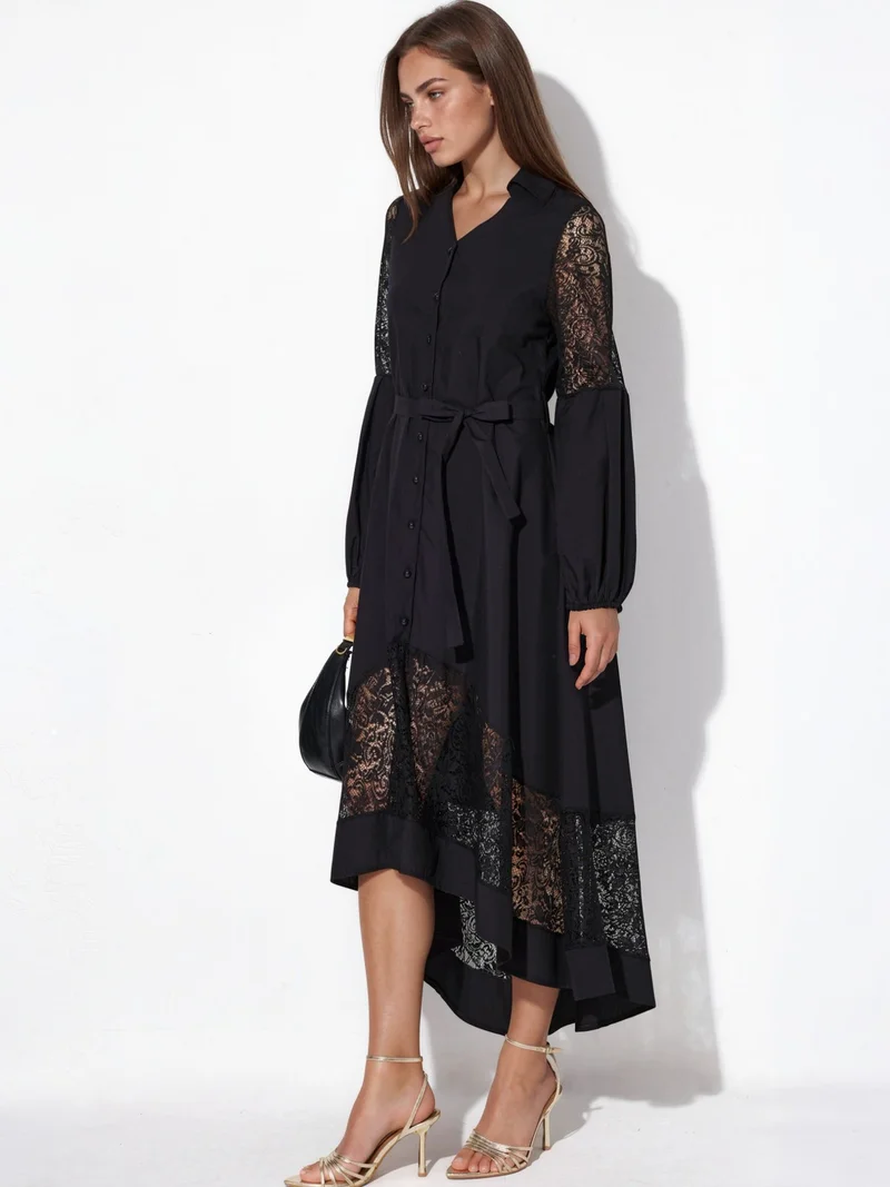 جينيفر Embroidered Midi Wrap Dress