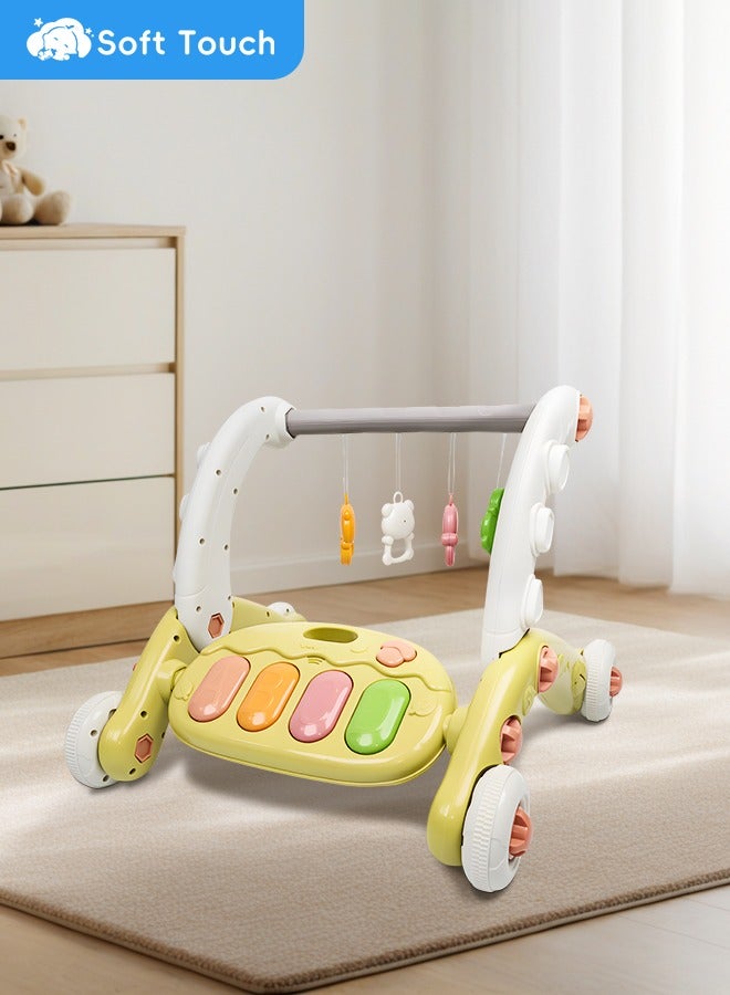 Soft Touch 3 In 1 Baby Gym Play Mat Toddler Learning Walker Baby Activity Mat with Play Piano Musical Activity Center with Lights Baby Push Walkers and Tummy Time Mat for Baby 0-36 Months  - Image 2