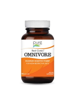 PURE ESSENCE LABS Realzymes™ Omnivore Digestive Enzymes Supplement With Probiotics For Better Digestion Natural Support For Relief Of Bloating Gas Belching Diarrhea Constipation Ibs Etc. 90 Caps  - Image 1