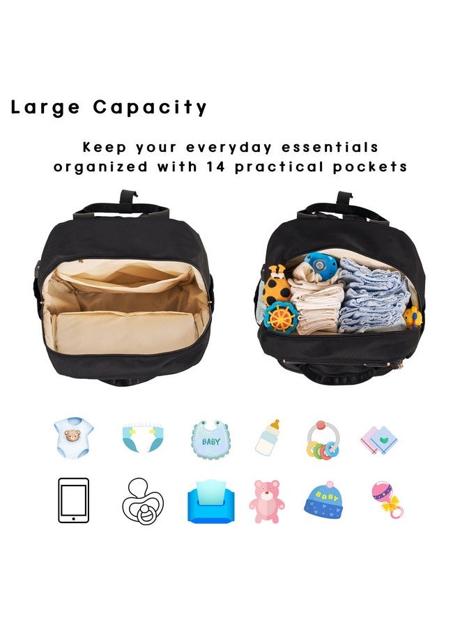VICO Diaper Bag Backpack fow Women Multifunction Diaper Bag with Changing Pad, Insulated Case and Stroller Straps Large Capacity Travel Bags - Image 3