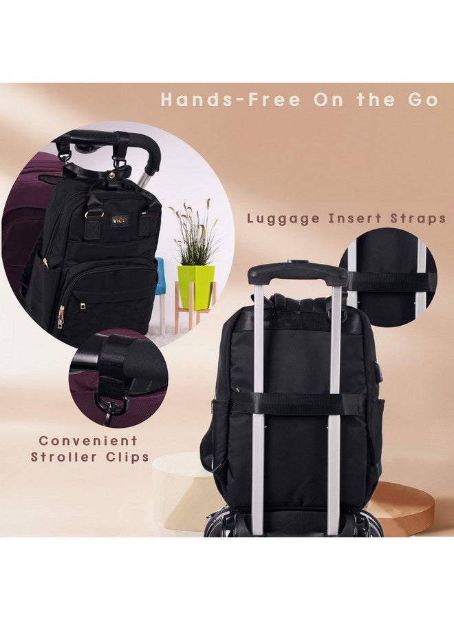 VICO Diaper Bag Backpack fow Women Multifunction Diaper Bag with Changing Pad, Insulated Case and Stroller Straps Large Capacity Travel Bags - Image 5