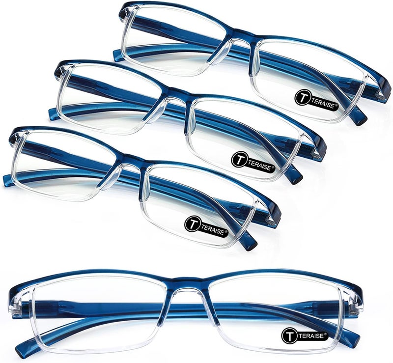 TERAISE 4PCS Value Anti-Blue Light Reading Glasses,Lightweight Comfortable Reader Glasses for Men and Women,Sturdy Computer Reading Glasses Blue Light Blocking Included Eyeglasses Case - Image 1